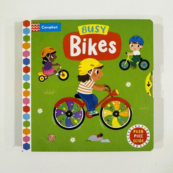 Busy Bikes – Push Pull Slide Book